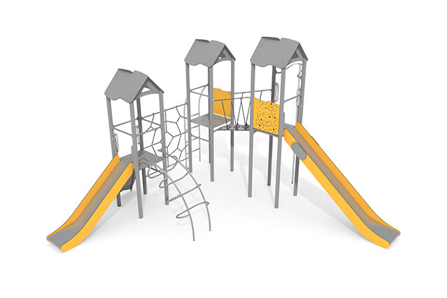 3D rendering af Play tower - Active triple tower climbing net