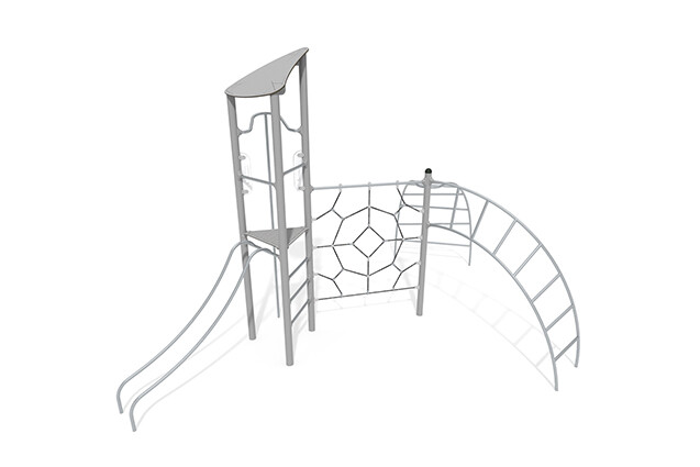 3D rendering af Play tower - Active single tower climbing ladders
