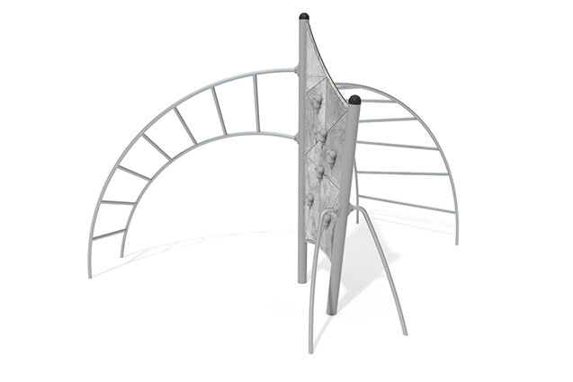 3D rendering af Climbing structure - Active climbing wall with ladders