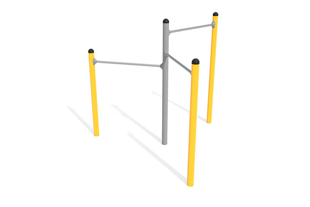 3D rendering af Obstacle course - Active Triple Horizontal Bar 2