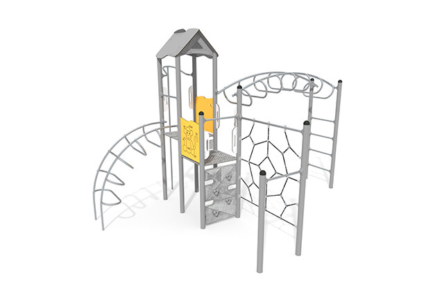 3D rendering af Play tower - Active double tower monkey bars