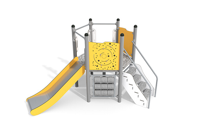 3D rendering af Play tower - Active hexagonal platform slide