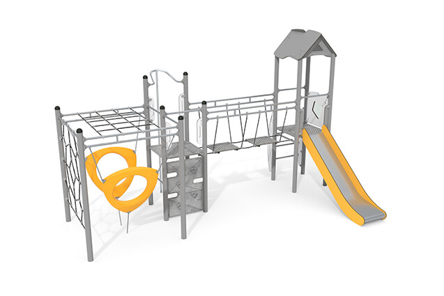 3D rendering af Play tower - Active double tower climbing system