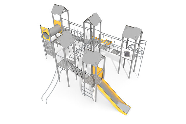 3D rendering af Play tower - Active five-tower play structure