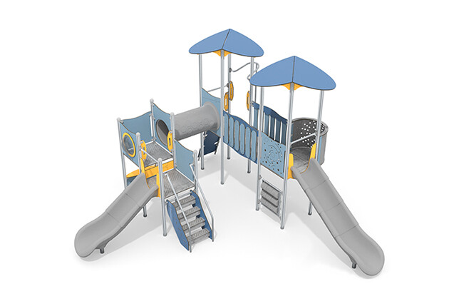 3D rendering af Play tower - Aquarius INOX triple tower crawl tube