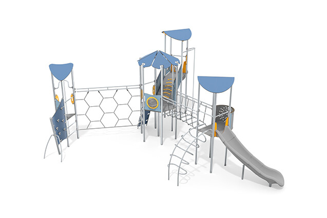 3D rendering af Play tower - Aquarius INOX quadruple tower climbing system