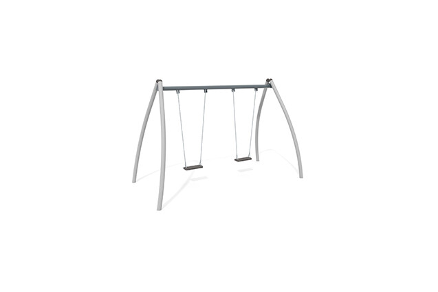 3D rendering af Swing - swing frame in steel with 2 swings