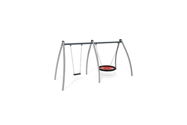 3D rendering af Swing - Active 1 seat and 1 bird's nest Ø120