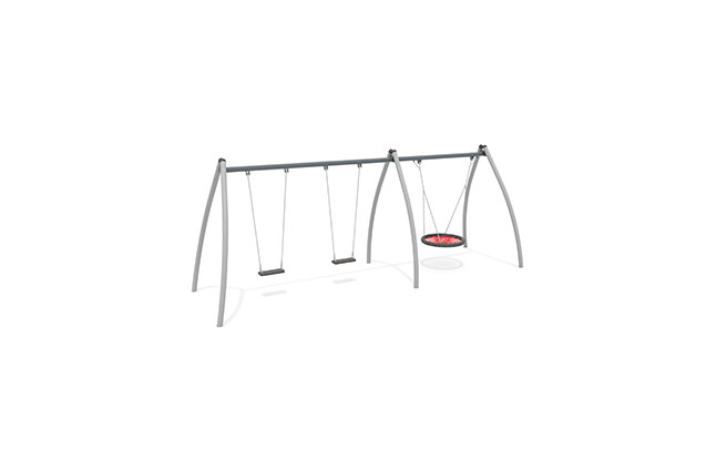 3D rendering af Swing - Active 2 seats and 1 bird's nest