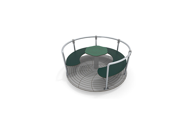 3D rendering af Carousel - with bench green Ø150 cm