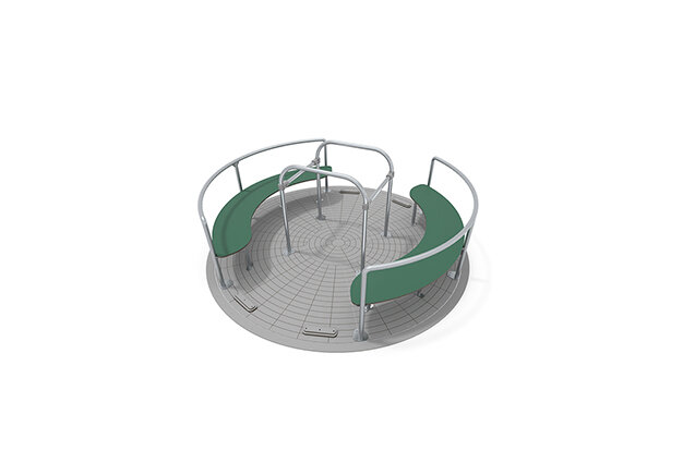 3D rendering af Carousel - for 2 wheelchairs green Ø249 cm