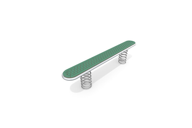 3D rendering af Obstacle course – tilting balance beam green