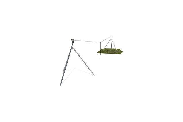 3D rendering af Zip line - single steel 25.1 m slope