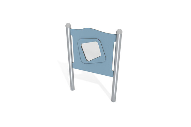 3D rendering af Activity board - panel with mirror blue