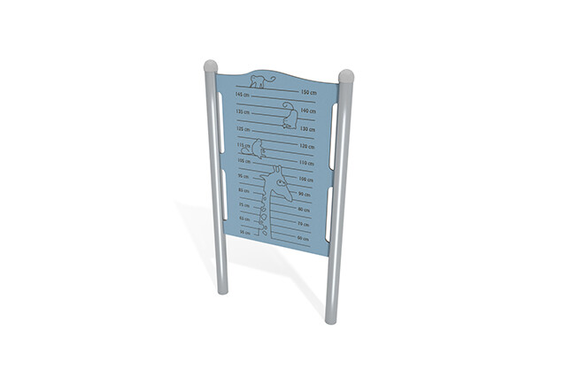 3D rendering af Activity board - height chart blue