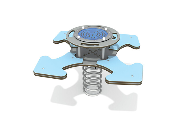 3D rendering af Seesaw - spring rocker with maze game blue