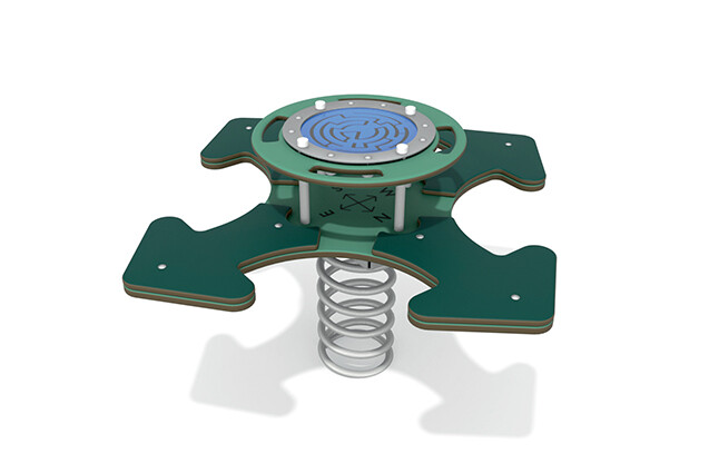 3D rendering af Seesaw - spring rocker with maze game green