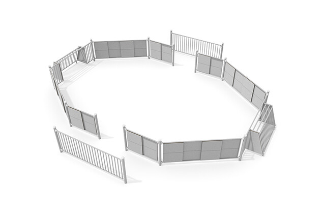3D rendering af Multi-sport court - Sport Arena 4, 8.97 x 7.54 m grey
