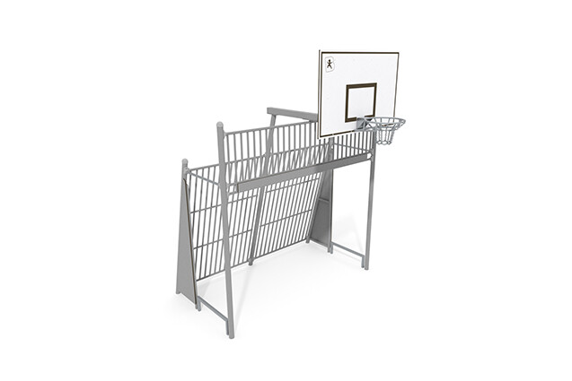 3D rendering af Multi goal - Sport Arena goal football and basketball grey