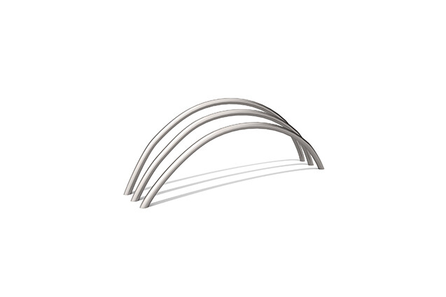 3D rendering af Play sculpture - rainbow narrow stainless steel