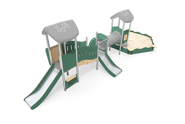 3D rendering af Play tower - Mini triple tower sandpit