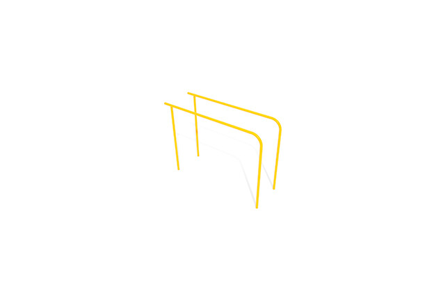 3D rendering af Fitness – Street workout parallel bars yellow