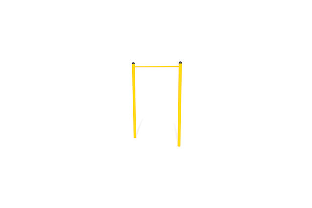 3D rendering af Fitness – Street workout pull-up bar yellow