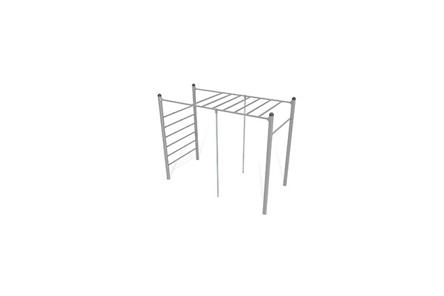 3D rendering af Fitness – Street workout monkey bar grey