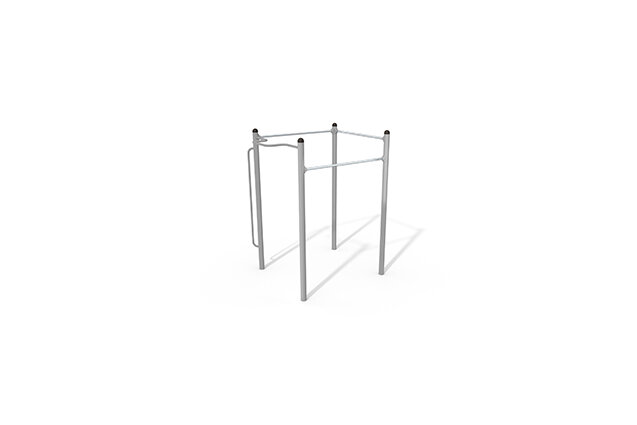 3D rendering af Fitness – Street workout pull-up station grey