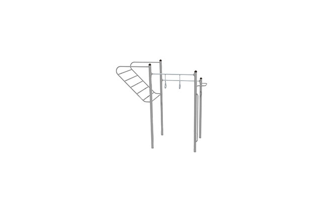 3D rendering af Fitness – Street workout multi station 1 grey