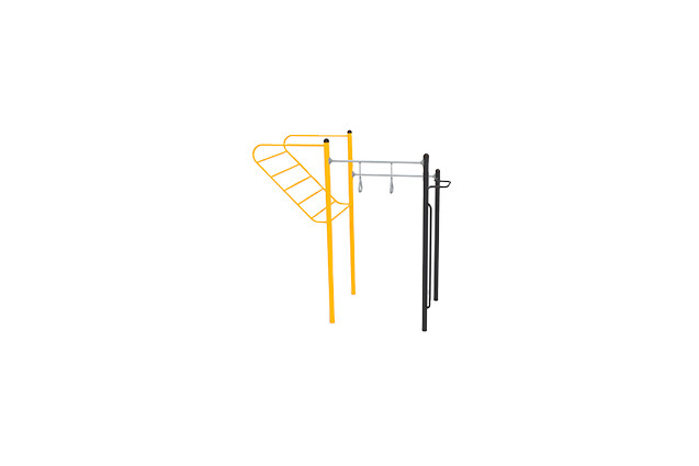 3D rendering af Fitness – Street workout multi station 1 yellow