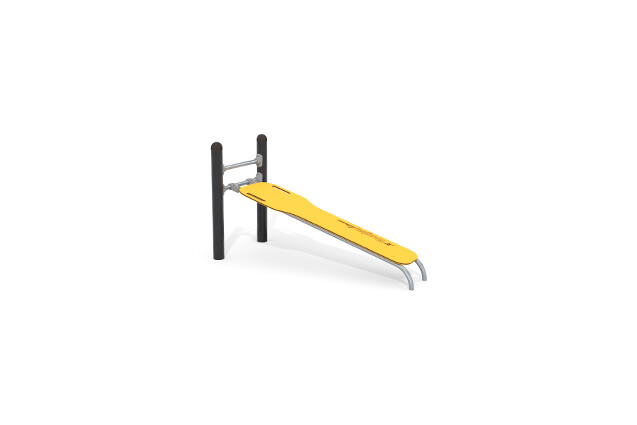 3D rendering af Fitness – Street workout incline bench yellow