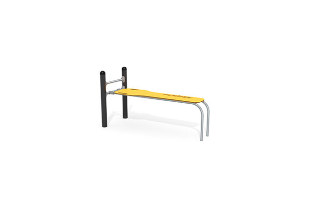 3D rendering af Fitness – Street workout flat bench yellow