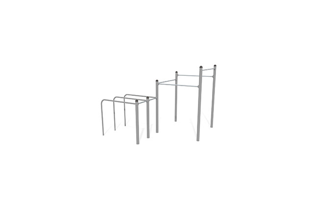 3D rendering af Fitness – Street workout multi station 2 grey