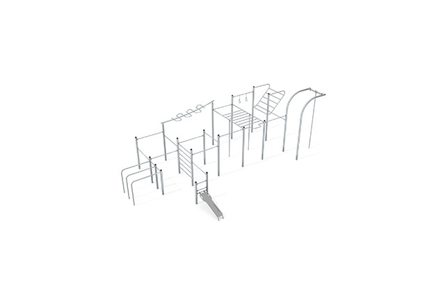 3D rendering af Fitness - Street Workout Inox multi-gym XL grey