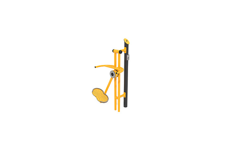 3D rendering af Fitness - Outdoor air skier yellow