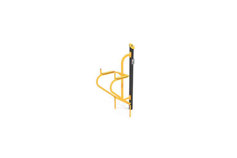 3D rendering af Fitness - Outdoor leg raiser yellow
