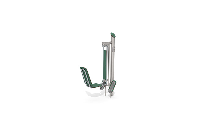 3D rendering af Fitness - Outdoor Inox leg press green
