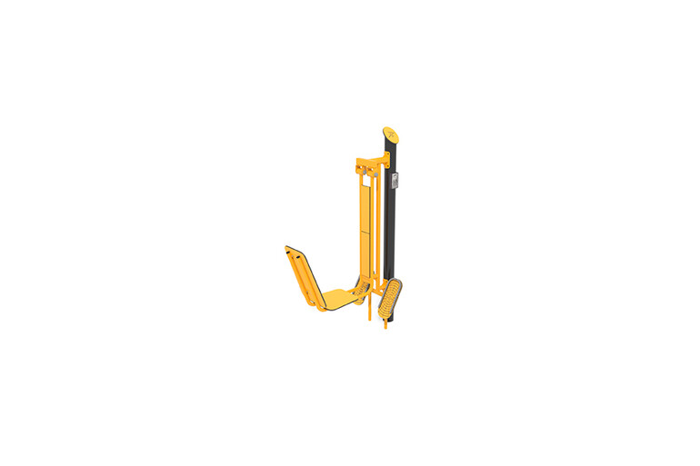 3D rendering af Fitness - Outdoor leg press yellow