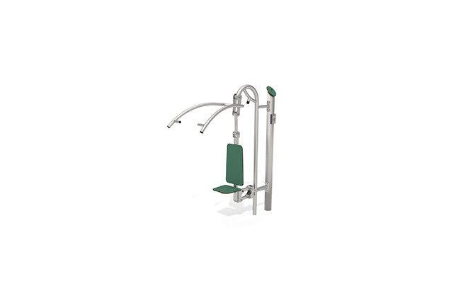 3D rendering af Fitness - Outdoor Inox lat pulldown green