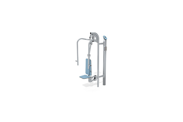 3D rendering af Fitness - Outdoor Inox chest press blue