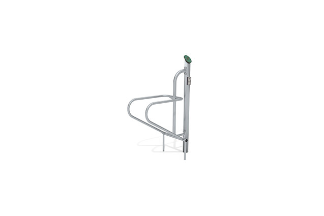 3D rendering af Fitness - Outdoor Inox dip station green