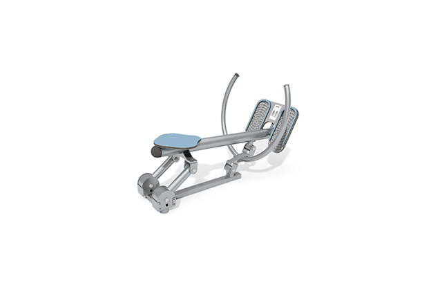 3D rendering af Fitness - Outdoor Inox rowing machine blue