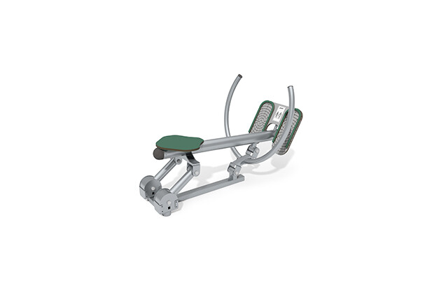 3D rendering af Fitness - Outdoor Inox rowing machine green