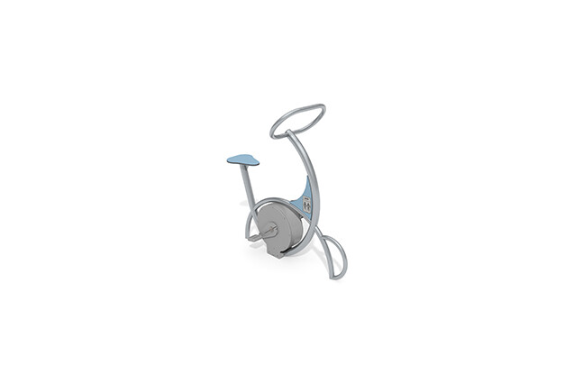 3D rendering af Fitness - Outdoor Inox exercise bike blue