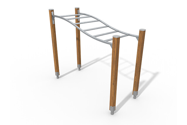 3D rendering af Obstacle course - ECO curved monkey bars