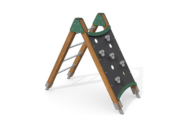 3D rendering af Obstacle course - ECO climbing ladder green