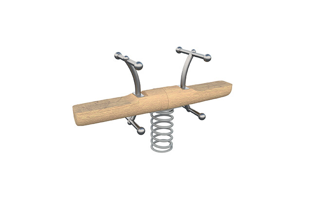 3D rendering af Seesaw - double spring rocker robinia stainless steel