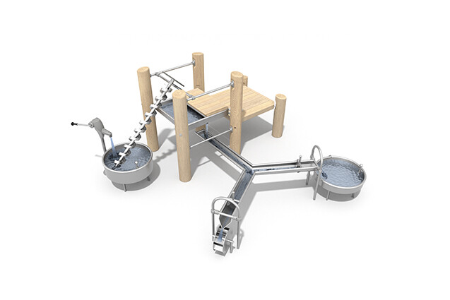 3D rendering af Water play - robinia water play system L