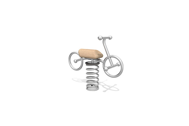3D rendering af Rocking animal - bicycle robinia stainless steel